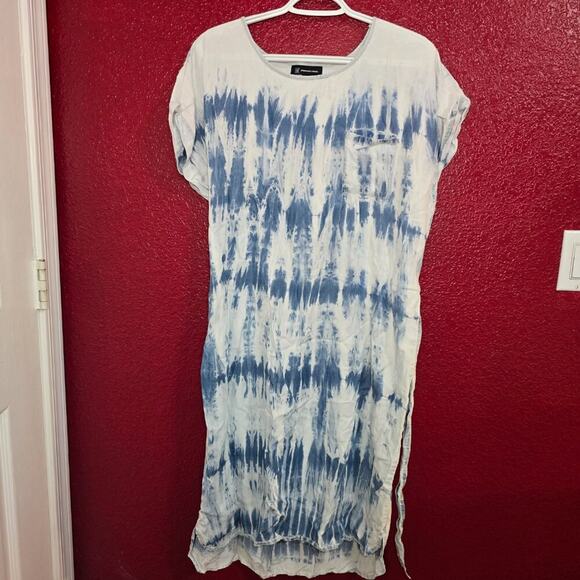INC International Concepts Lyocell Tie Dye Flowy Bohemian 70s Dress Large - Picture 14 of 14